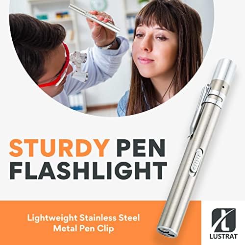 Luz de caneta recarregável USB LUSTRAT - lanterna médica de bolso - lanterna leve recarregável