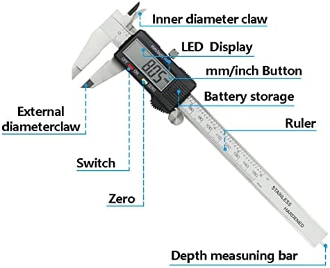 SMANNI PALIPER LCD PALIPERIA DIGITAL MEDIMENTO Micrômetro de medidor de 0 a 150 mm de precisão de