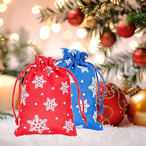 Didiseaon Christmas Drawstring Sacos de presente: 6pcs Sacos de doces de Natal Bolsas de tratamento de férias Sacos