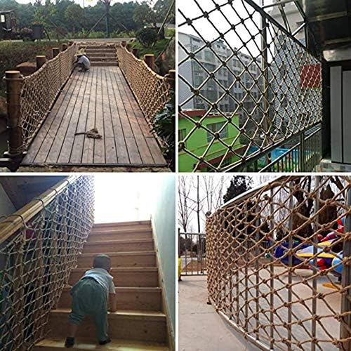 Rede de segurança infantil de mahfei, tecelagem de tecelagem de tecelagem decoração de corda de cânhamo NETS