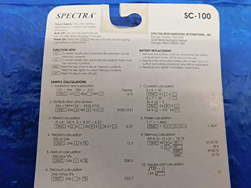3pcs Novo espectros SC -100 8 Digit Calculadora digital Bateria alimentada - MS3377BU