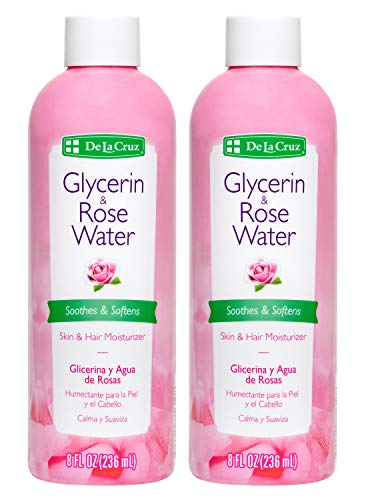 De la Cruz Rosed água e glicerina para rosto - Toner facial e hidratante para água de rosas