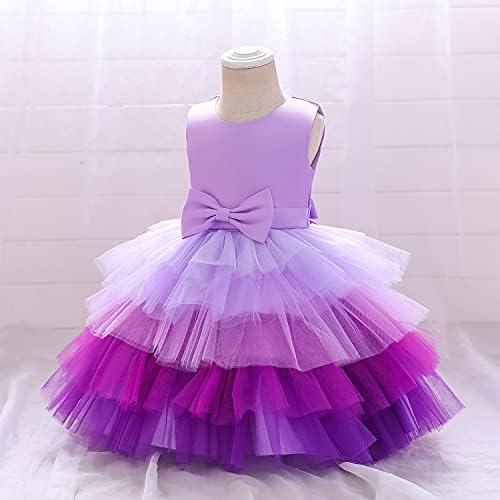 Flor Baby Girl Lace Dress Criano Tulle Sleesenseless Bow Princess Party Wedding Pageant Dmaid