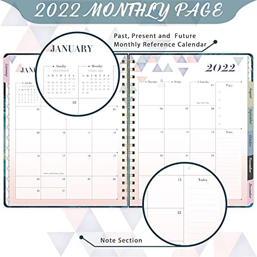 2022 Planner - Planejador Mensal Semanal 2022 De janeiro a 8 de dezembro x 10, Planejador 2022 com guias