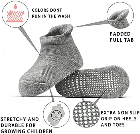 TPHON Non Slip Slip Socks Socks 12 pares Infantis crianças garotas meias para meninos Anti-Skid tornozelo