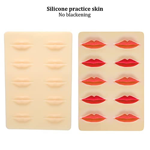 Prática de pele de tatuagem para lábios de maquiagem, borracha profissional 3D de maquiagem permanente