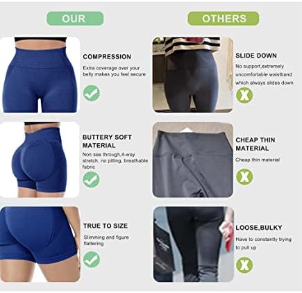 Gillya Workout Shorts para mulheres com shorts de levantamento sem costura de alta cintura de cintura