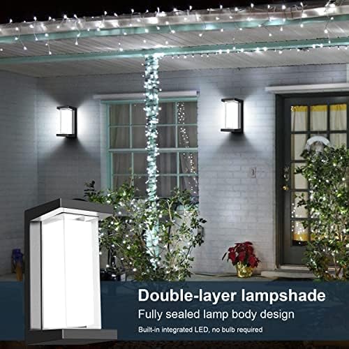 LEDMO 2 pacote LED varanda externa Luz moderna de parede com placa de montagem Americana Montagem de parede