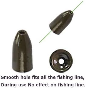 Croch 5 Pack Tungsten Sinker de pesca para pitching de pesca de robalo e tamanhos de peso de inversão 1/16