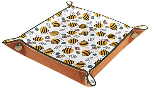 Lyetny Padrão de abelha desenhado Hands Organizador floral Bandeja caixa de armazenamento de cabeceira
