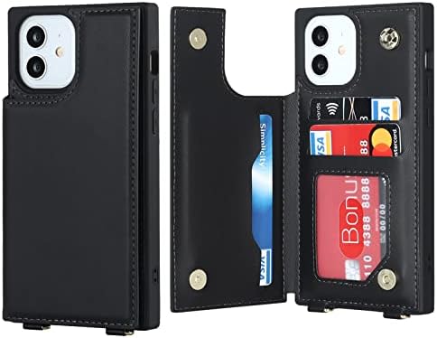 Jaorty para iPhone 12 Pro/iPhone 12 Crossbody Wallet Case com alça de cordão ajustável e suporte do slot de
