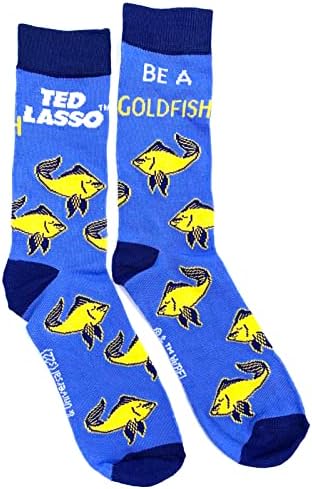 Warner Bros Ted Lasso 2 Pack Men's Dress Crew Socks. 2 par - Ted Lasso Way & Be A Goldfish - Men Sock Tamanho 10-13