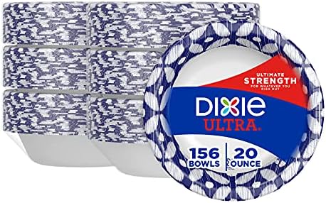 Dixie Ultra descartável tigelas de papel, 20 onças, jantar ou almoço tigelas descartáveis, embalagens e design