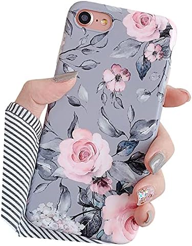 YeloveHaw iPhone SE 2020 Case, iPhone 8, capa para iPhone 7 para meninas, ajuste flexível e suave, floral e