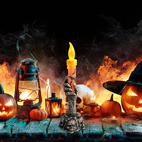 1 peças Halloween Velulador leve esqueleto da mão vela luz vela lâmpada de esqueleto decorativo para festas