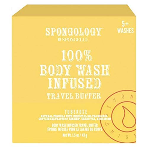 Sponlé Spongology Body Wash Infusel Travel Buffer - Gel Gel Infused Sponge - Tuberose