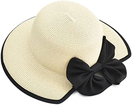 Chapéus de sol Somaler para mulheres larga palha de praia chapéu uv upf 50+ Capéu de sol dobrável de