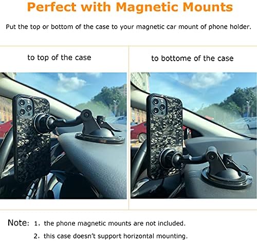 Molzar Tire Series iPhone 12 Pro Max Case com fibra de carbono forjada real, placa de metal embutida para