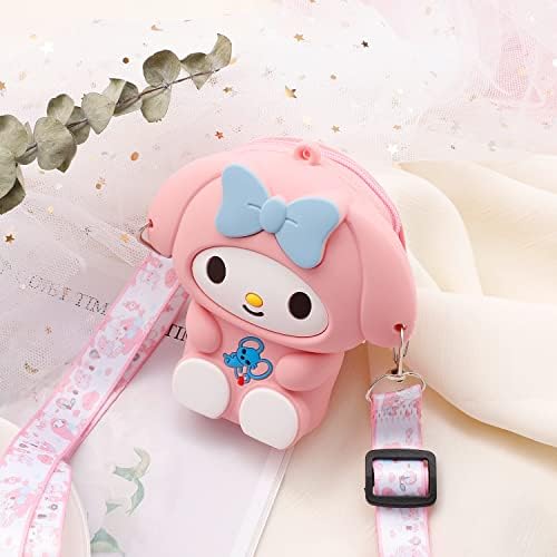 G-AHORA Cartoon Kitty Carteira com cordão Kwaii Zipper Purse RONIME Anime Kitty Coin Gifts For