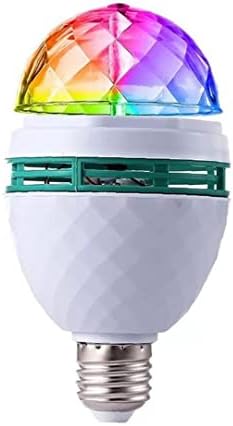 E27 Lâmpada de lâmpada giratória LED BULBO LUZ STROBE PARA FESTO, 3W RGB CRISTAL Ball Light Strobe Bulbo Decor