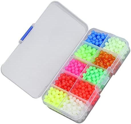 Alomejor 1000pcs/caixa de pesca contas de ovo oval luminoso plástico em atração escura de bóia flutuante tackles