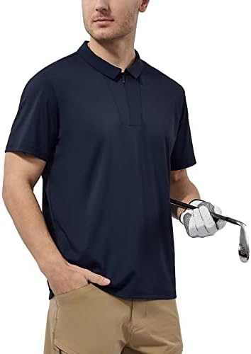 Marami Zipper Polo Camisas para Homens - Camisas leves leves de pólo de golfe macio