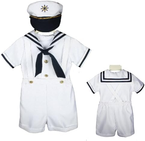 Unotux 4pc marinheiro short branco náutico terno de menino crianças menino crianças m l xl 2t 3t 4t