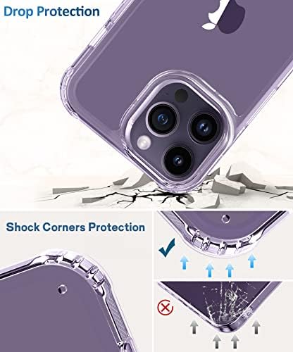 Miodik Ultra Clear Caso para iPhone 14 Pro Max, [Proteção de nível militar] com protetor de tela +