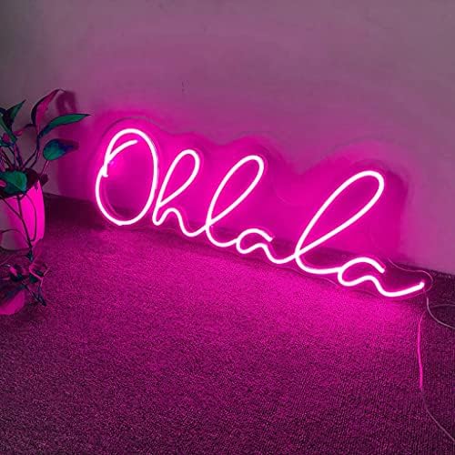 OH LA LA LA NEON Sinais de decoração de parede, USB liderado sinais de luz de neon rosa para festa
