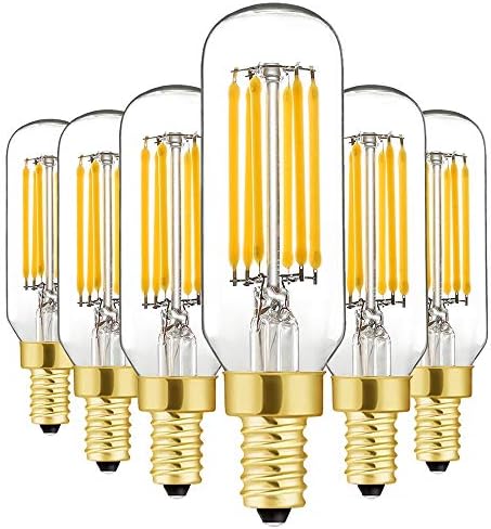 Bulbos LED T6 regitáveis, 6W E12 Edison Lâmpadas brancas macias 3000k, 600lm, 60w Bulbos incandescentes de Candelabra