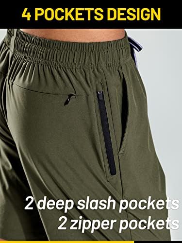 Mier Men's Workout Shorts Running 7 polegadas Athletic leve com bolsos com zíper sem liner shorts ativos de