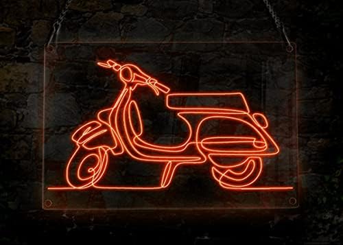 Motocicleta de scooter clássica sinal de néon, tema de viagem Handmade El Wire Neon Light Sign, Decoração
