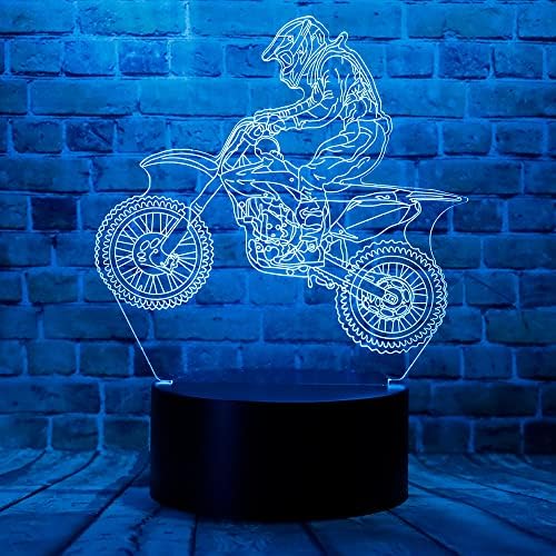 Bicicleta de bicicleta de soldagem de desenho animado Motocross Motocross Motocicleta 3D Ilusão óptica
