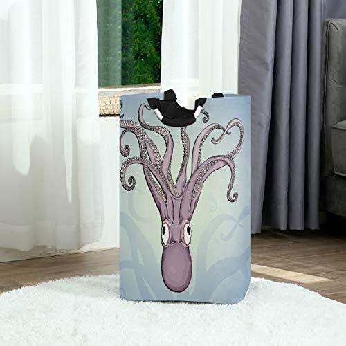 Auuxva engraçado Ocean Ocean Octopus lavanderia cesto de tecido dobrável Roupa de lavanderia cestas de armazenamento