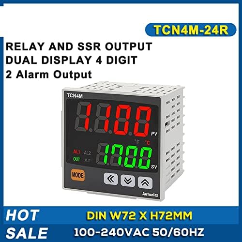 Controlador de temperatura Hifasi W72 x H72 Display dual 4 dígitos Relé de controle PID e saída SSR 2 saída