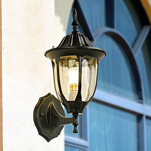 Hokcus Mediterrâneo Luz da parede externa Moderno minimalista de vidro abajur com lanterna à prova