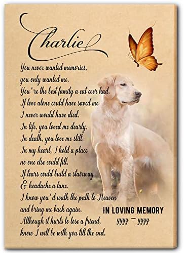 Canvas Memorial de cães personalizados | Em memória amorosa - presente de memorial para cães, lembrança