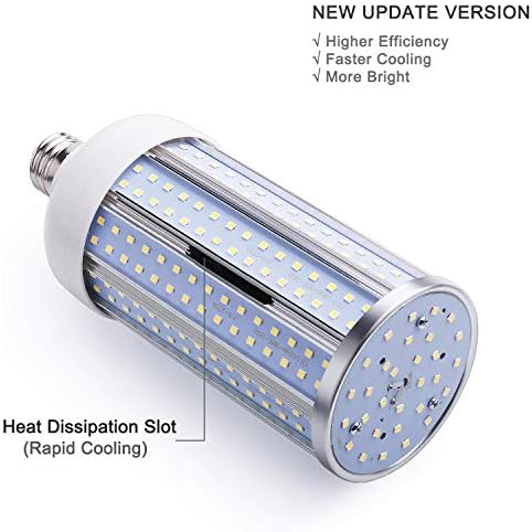 Lâmpada de milho de 60w LED para área grande interna, E26 6000lm 6500k White e super brilhante luz do dia