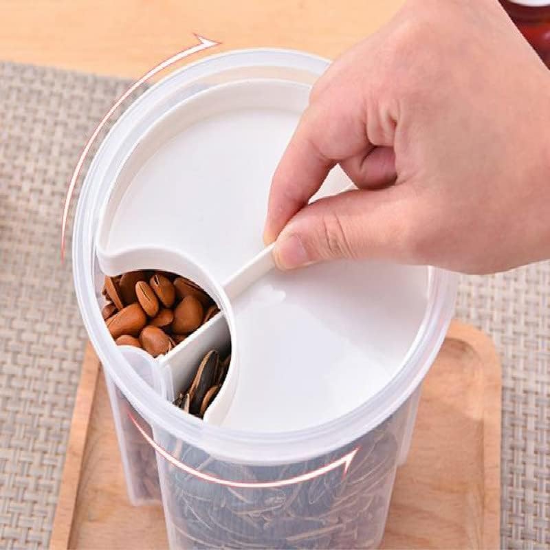 Liruxun 4 grades dispensador de alimentos transparentes grãos de cozinha latas de armazenamento latas de armazenamento