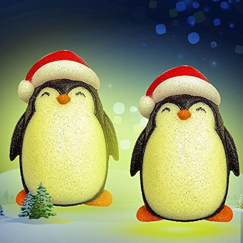 Capas de luz de pinguim de pinguim de Natal 2pcs Aoolbic, tampas de luz de suprimento de férias de decoração ao