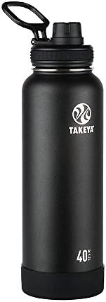 Takeya Actives Isolled Stainless Stone Water Bottle com tampa de bico, 40 onças, Onyx e Actives Isoled Stainless