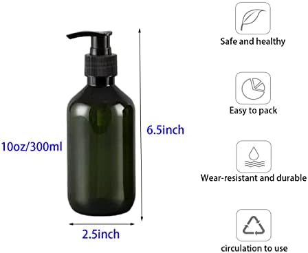 Muluo 10 onça/300 ml de dispensador de garrafas de bomba, recipientes vazios de dispensador de shampoo de loção