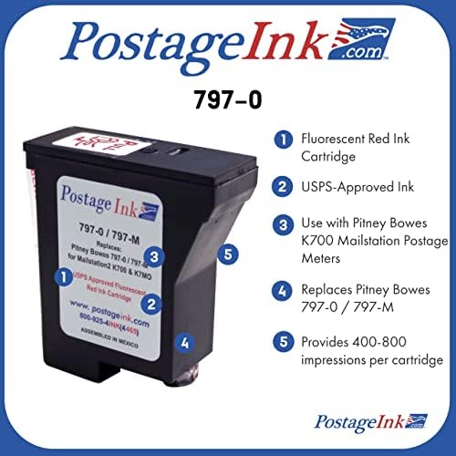 POSTAGEINK.com 797-0/797-M Substituição do cartucho de tinta para uso com MailStation e MailStation
