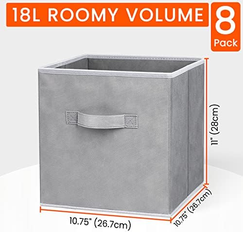 8 pacote de pacote de 11 polegadas Cubos de armazenamento de tecidos com 6 polegadas de 13 polegadas