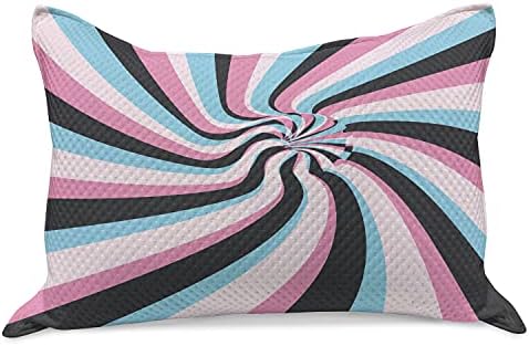 Ambesonne Abstract Surreal Knitt Quilt Cashwover, ilusão óptica em espiral distorcida colorida,