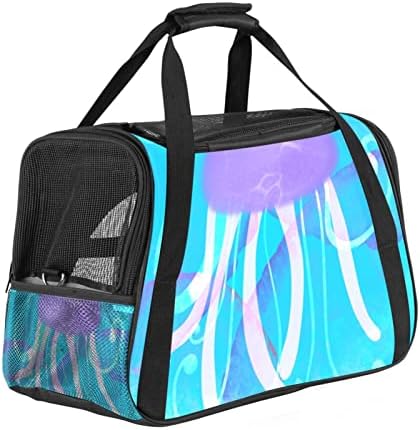 Bolsa de portador de animais de estimação de água-viva luminosa, mochila de mochila aprovada pela companhia