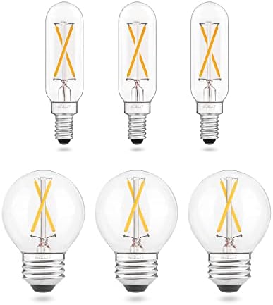 Auelit T8/A15 Lâmpadas LEDs vintage, lâmpadas incandescentes equivalentes de 25w, 2700k branco quente, lâmpadas