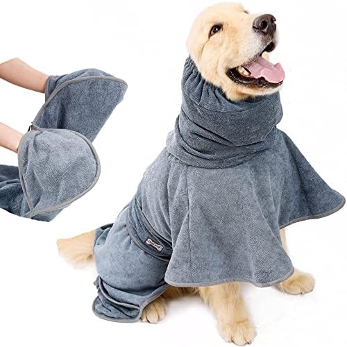 Robo de banheira para cachorro Toalha de cachorro secagem casaco super absorvente Robo de banho de microfibra