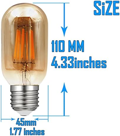 Bulbos de vidro tubulares de âmbar de 6 pacote 6 watts Antique e27 e26 lâmpada retrô 85-265V lâmpadas