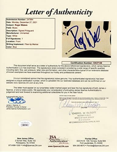 Roger Waters assinou autógrafo em tamanho real Red Fender Guitar B com James Spence JSA Carta de Autenticidade -